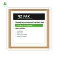 Single Bottle Brown Satchel Bag - 115 x 48 x 395 mm - size and pack details