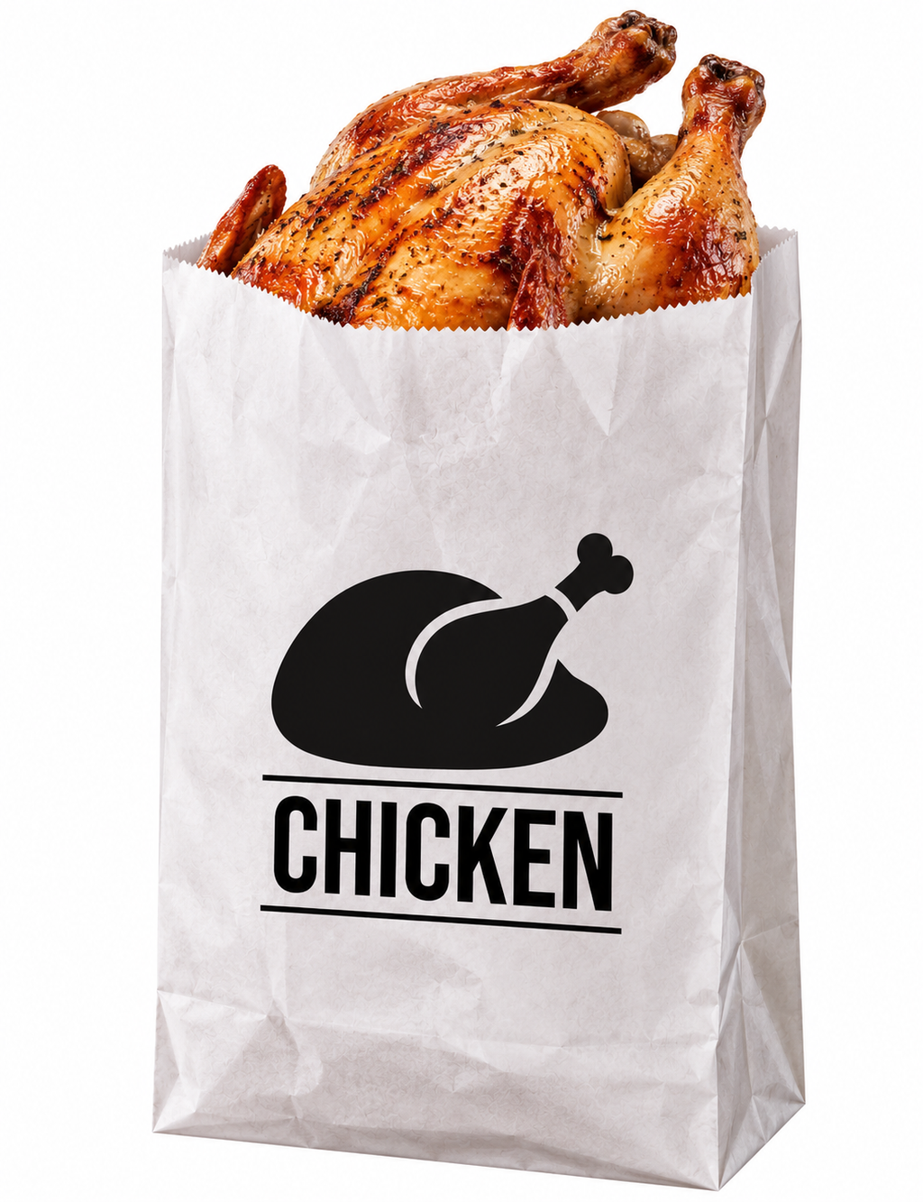 Chicken Bag White Greaseproof Satchel - 235 x 110 x 410 mm