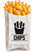 Large Chip Bag No. 3 White Greaseproof Satchel - 140 x 60 x 275 mm