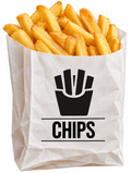 Medium Chip Bag No. 2 White Greaseproof Satchel - 140 x 60 x 195 mm