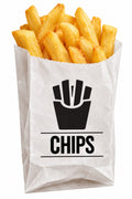 Small Chip Bag No. 1 White Greaseproof Satchel - 95 x 35 x 160 mm